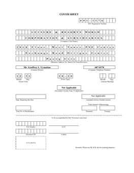 Securities and Exchange Commission Sec Form 20-Is Information Statement Pursuant to Section 20 of the Securities Regulation Code