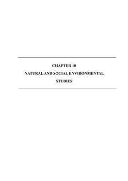 Chapter 10 Natural and Social Environmental Studies