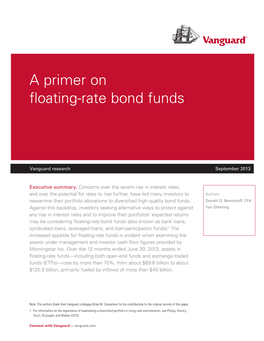 A Primer on Floating-Rate Bond Funds