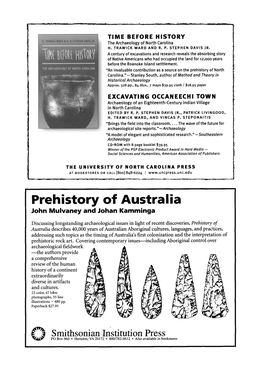 Prehistory of Australia John Mulvaney and Johan Kamminga