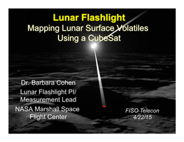 Lunar Flashlight Mapping Lunar Surface Volatiles Using a Cubesat