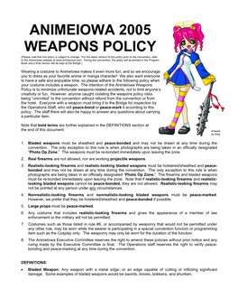 ANIMEIOWA 2005 WEAPONS POLICY (Please Note That This Policy Is Subject to Change