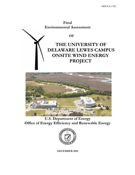 The University of Delaware Lewes Campus Onsite Wind Energy Project