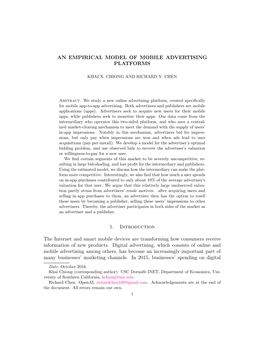 An Empirical Model of Mobile Advertising Platforms