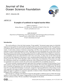 Examples of Symbiosis in Tropical Marine Fishes