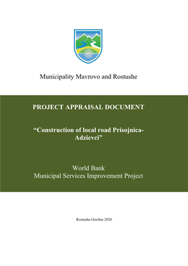 MUNICIPALITY of MAVROVO Rostushe PROJECT APPRAISAL