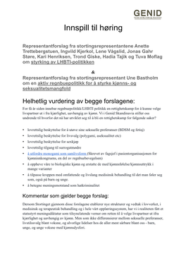 Genid Høringsinnspill 30.10.19