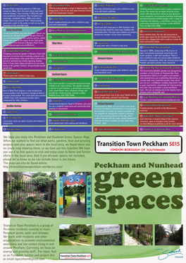 Peckham and Nunhead Green Spaces Map