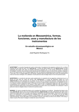 La Molienda En Mesoamérica, Formas, Funciones, Usos Y Manufactura De Los Instrumentos