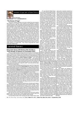 Carnival Feature the Newly Minted Krewe of Petronius the Invitation Pictured (On Page 17) (Founded in 1961) Had Used the Same Such a Treasured Artifact