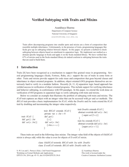 Verified Subtyping with Traits and Mixins
