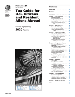IRS Publication 54: Tax Guide for U.S. Citizens and Resident Aliens Abroad