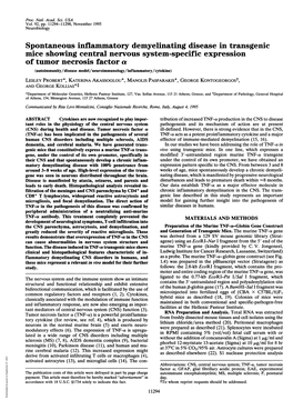 Spontaneous Inflammatory Demyelinating Disease In