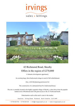 42 Richmond Road, Skeeby Offers in the Region of £270,000