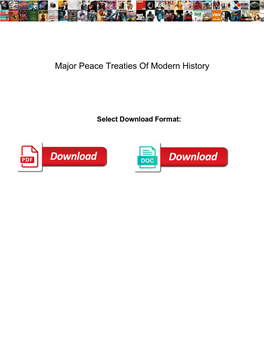 Major Peace Treaties of Modern History