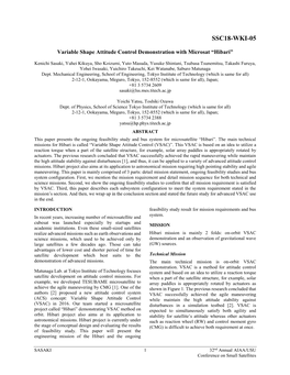 Variable Shape Attitude Control Demonstration with Microsat 