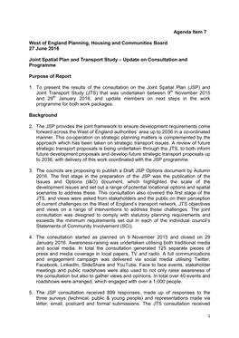 Agenda Item 7 West of England Planning, Housing And