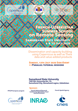 On Remote Sensing Samarkand State University 6 & 12 July 2020