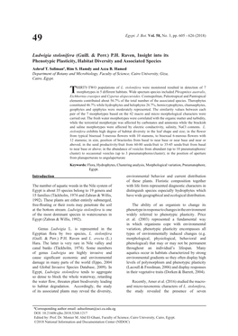 Ludwigia Stolonifera (Guill. & Perr.) P.H. Raven, Insight Into Its Phenotypic Plasticity, Habitat Diversity and Associated S