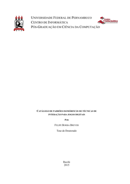 Universidade Federal De Pernambuco Centro De Informática Pós-Graduação Em Ciência Da Computação