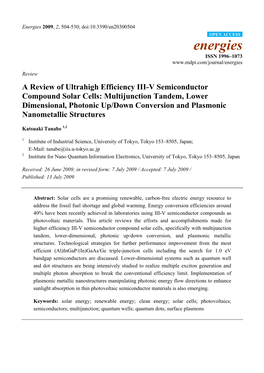 Multijunction Tandem, Lower Dimensional, Photonic Up/Down Conversion and Plasmonic Nanometallic Structures