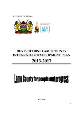 Revised First Lamu County Integrated Development Plan