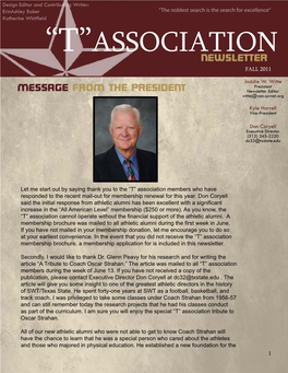 “T”Association Newsletter Fall 2011