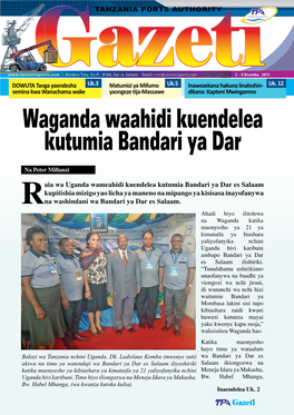 Waganda Waahidi Kuendelea Kutumia Bandari Ya Dar