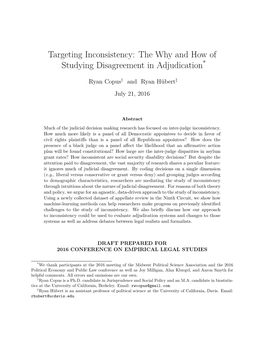 Targeting Inconsistency: the Why and How of Studying Disagreement in Adjudication*