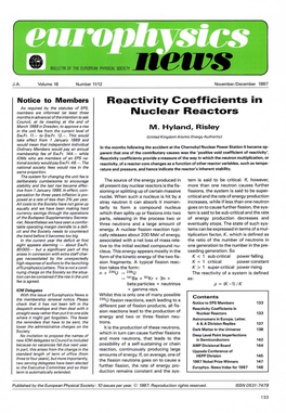 Reactivity Coefficients in Nuclear Reactors