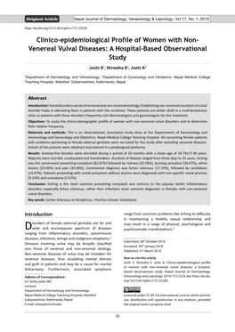 Venereal Vulval Diseases: a Hospital-Based Observational Study