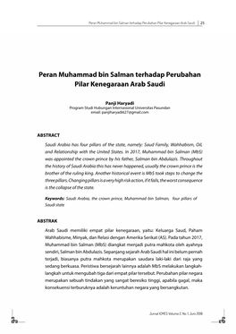 Peran Muhammad Bin Salman Terhadap Perubahan Pilar Kenegaraan Arab Saudi 25