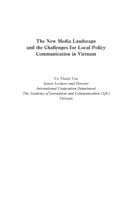 The New Media Landscape and the Challenges for Local Policy Communication in Vietnam