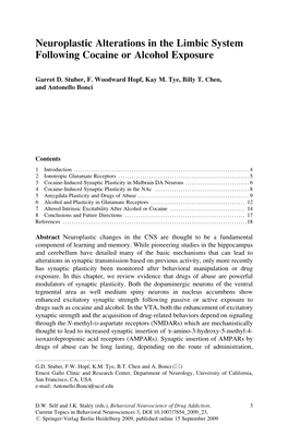 Neuroplastic Alterations in the Limbic System Following Cocaine Or Alcohol Exposure