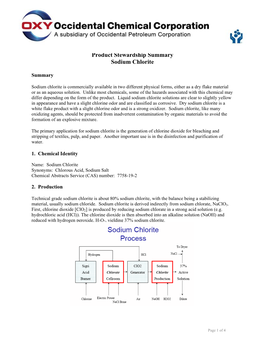 Product Stewardship Summary Sodium Chlorite