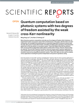 Quantum Computation Based on Photonic Systems with Two Degrees