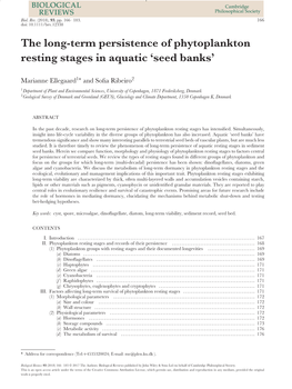 The Long-Term Persistence of Phytoplankton Resting Stages in Aquatic ‘Seed Banks’