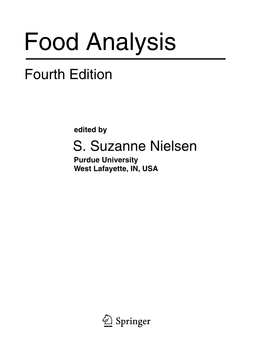 Food Analysis Fourth Edition