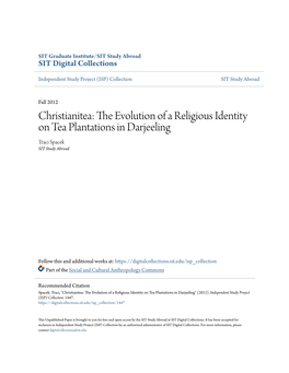 The Evolution of a Religious Identity on Tea Plantations in Darjeeling