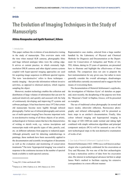 The Evolution of Imaging Techniques in the Study of Manuscripts