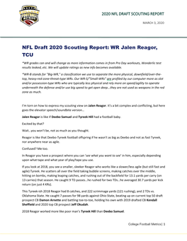 NFL Draft 2020 Scouting Report: WR Jalen Reagor, TCU