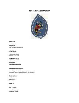 43Rd SERVICE SQUADRON