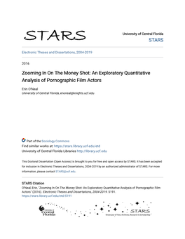 Zooming in on the Money Shot: an Exploratory Quantitative Analysis of Pornographic Film Actors