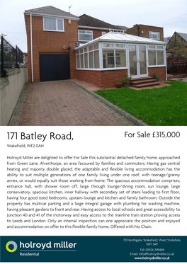 171 Batley Road, for Sale £315,000 Wakefield, WF2 0AH