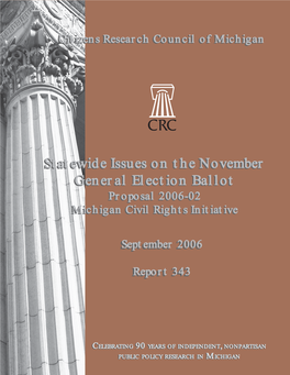 Proposal 2006-__: Michigan Civil Rights Initiative