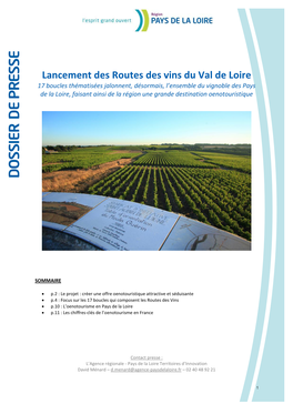 Lancement Des Routes Des Vins Du Val De Loire