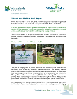 White Lake Bioblitz 2016 Report