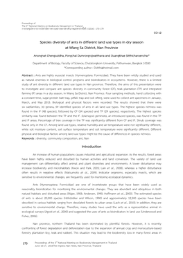 Species Diversity of Ants in Different Land Use Types in Dry Season