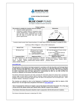 SCHEME INFORMATION DOCUMENT Product