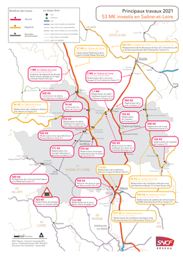 Principaux Travaux 2021 53 M€ Investis En Saône-Et-Loire